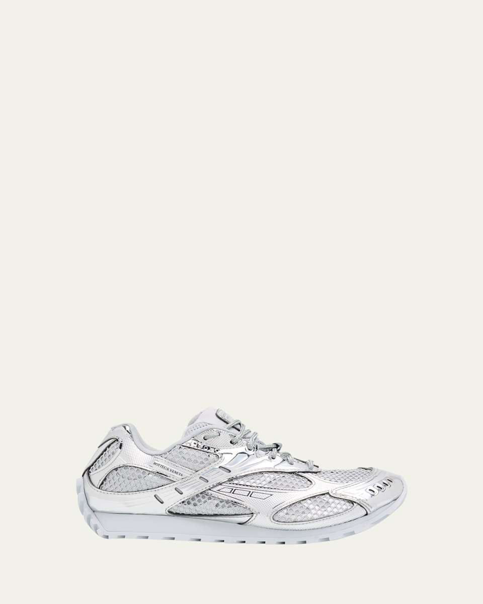 Orbit Metallic Technical Fishnet Low-Top Sneakers